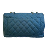 Chanel Teal Blue Jersey Large Flap Bag 2009