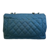 Chanel Teal Blue Jersey Large Flap Bag 2009