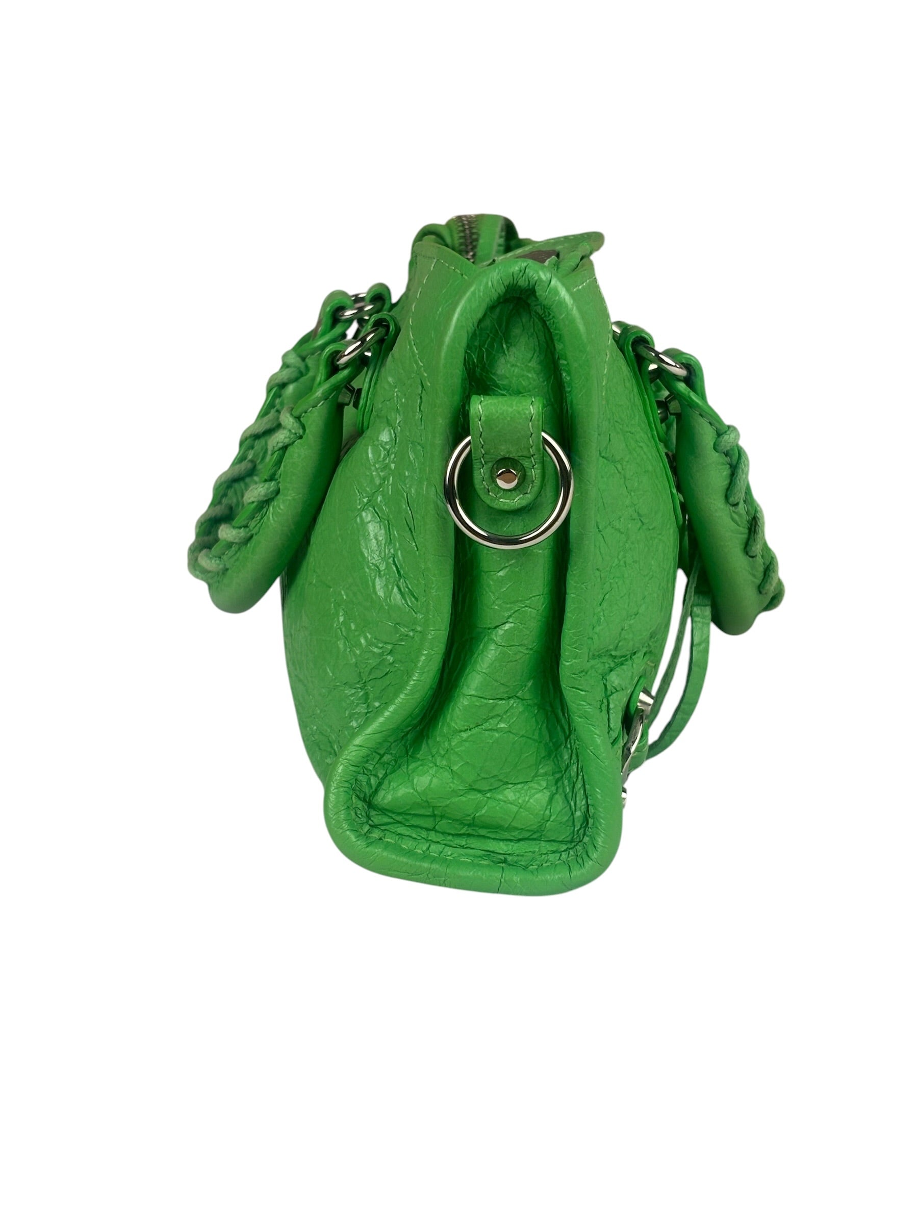 Balenciaga Green Leather Small Le City Two-Way Bag