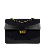 Chanel Jersey Quilted Mademoiselle Lock Flap Bag 1989