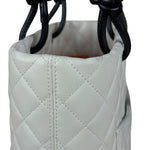 Chanel Vintage White Quilted CC Snake Cambon Ligne Tote 2004