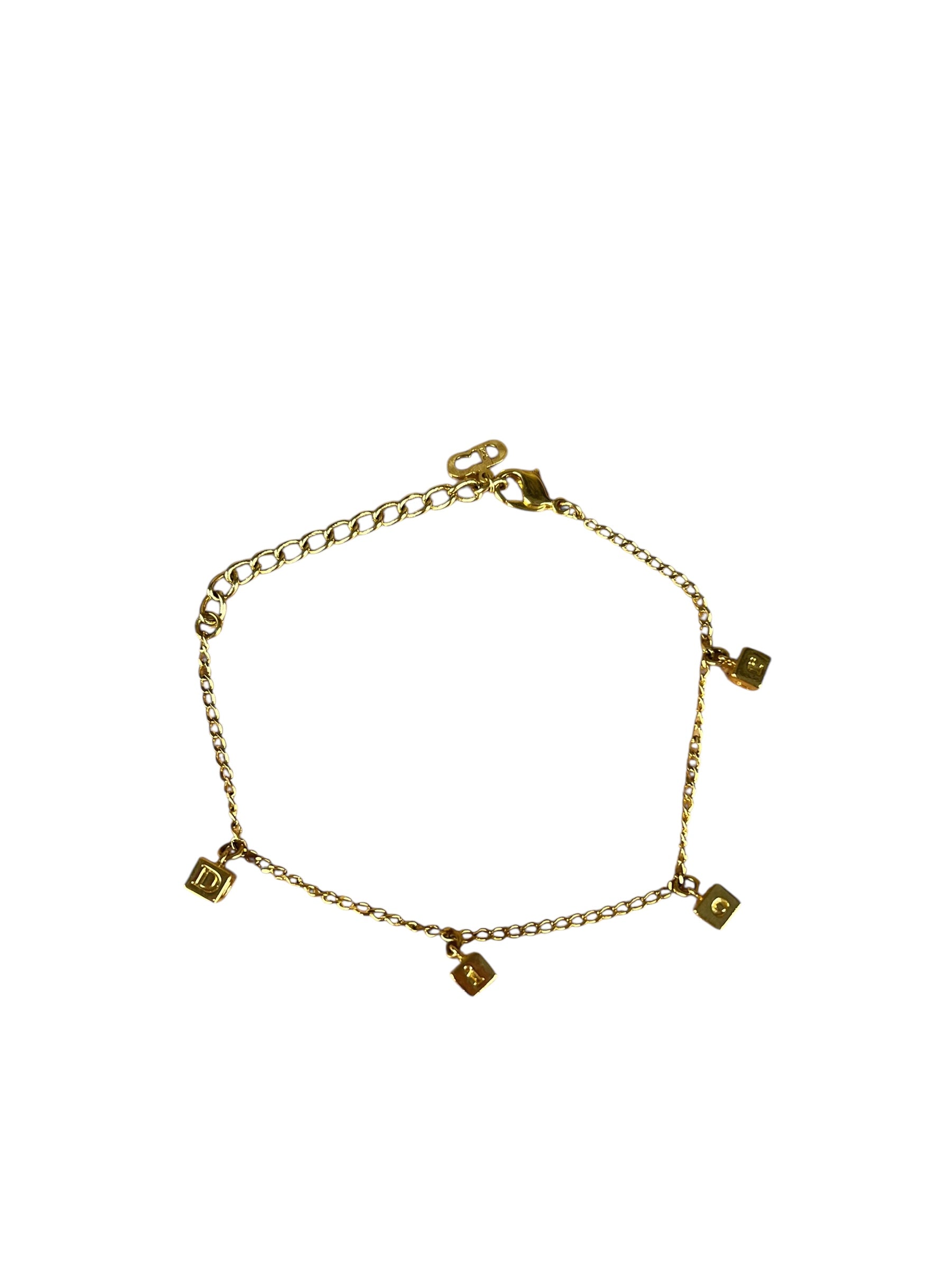 Dior Goldtone Letter Block Bracelet
