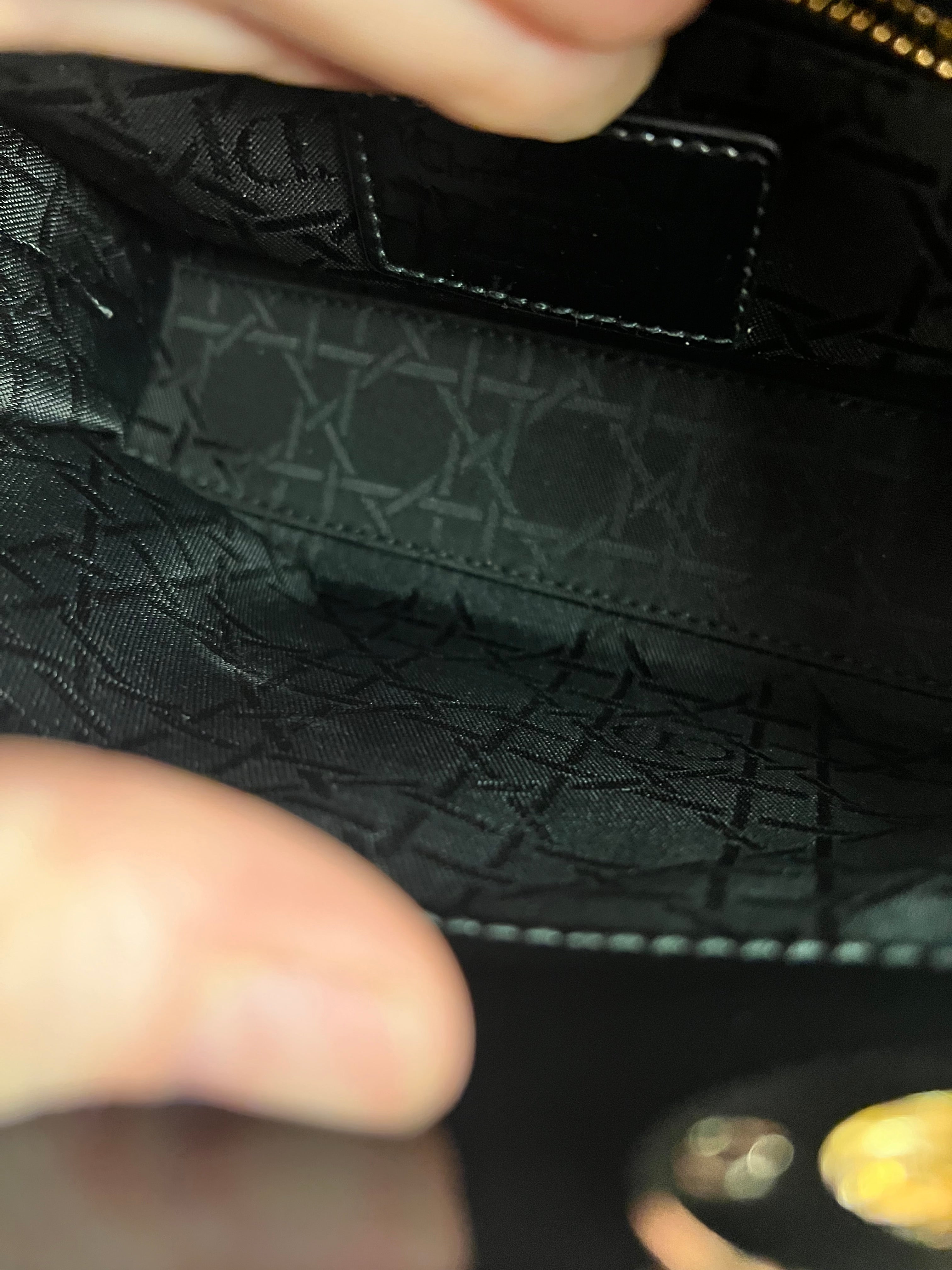 Dior Patent Cannage Mini Lady Dior Black