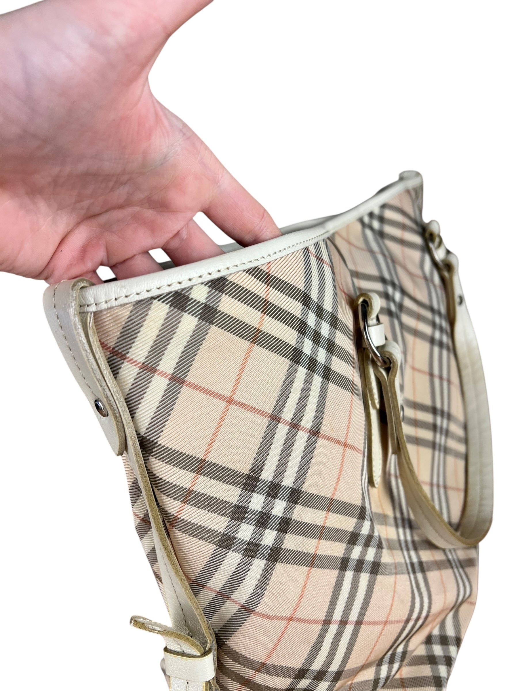Burberry Nova Check Buckle Tote Bag