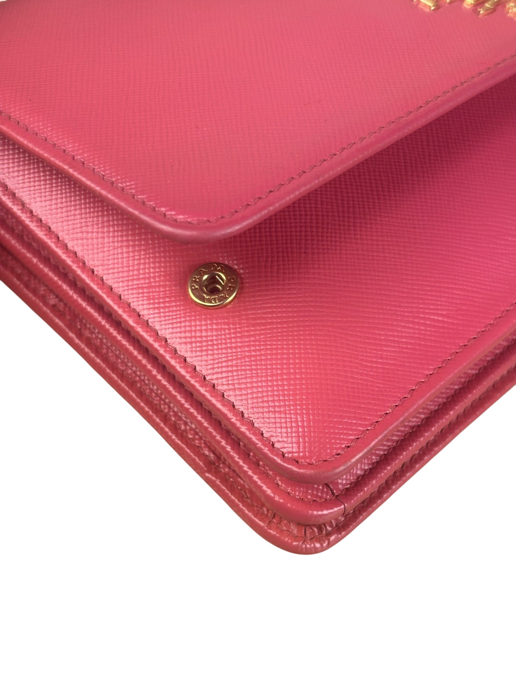 Prada Pink Saffiano Leather Pouchette