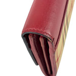 Burberry Red Leather House Check Continental Long Wallet