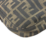 Fendi Brown Leather Trim Baguette
