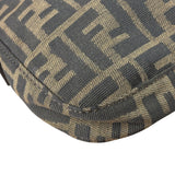 Fendi Brown Leather Trim Baguette