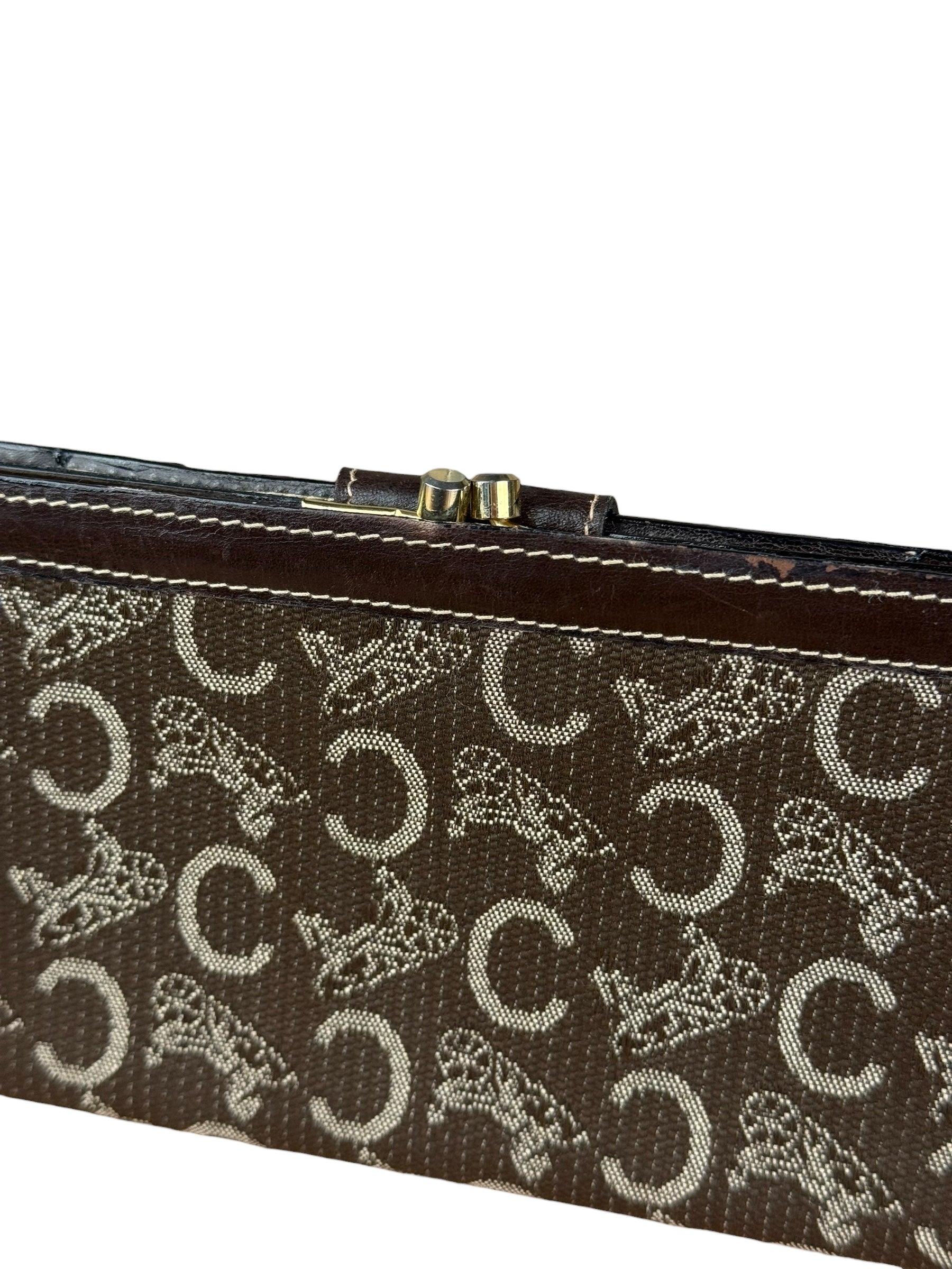 Celine Vintage Macadam Long Wallet Brown