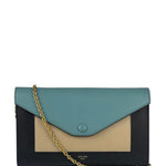 Celine Multi-Colored Leather Pocket Envelope Chain Wallet