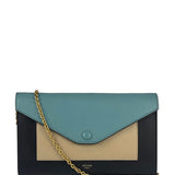 Celine Multi-Colored Leather Pocket Envelope Chain Wallet
