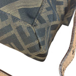 Fendi Zucca Whipstitch Baguette Shoulder Bag