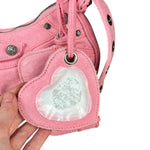 Balenciaga Pink Denim Le Cagole Shoulder Bag