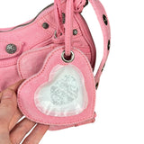 Balenciaga Pink Denim Le Cagole Shoulder Bag