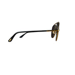 Tom Ford Black/Gold Brow Frame Aviatior Sunglasses