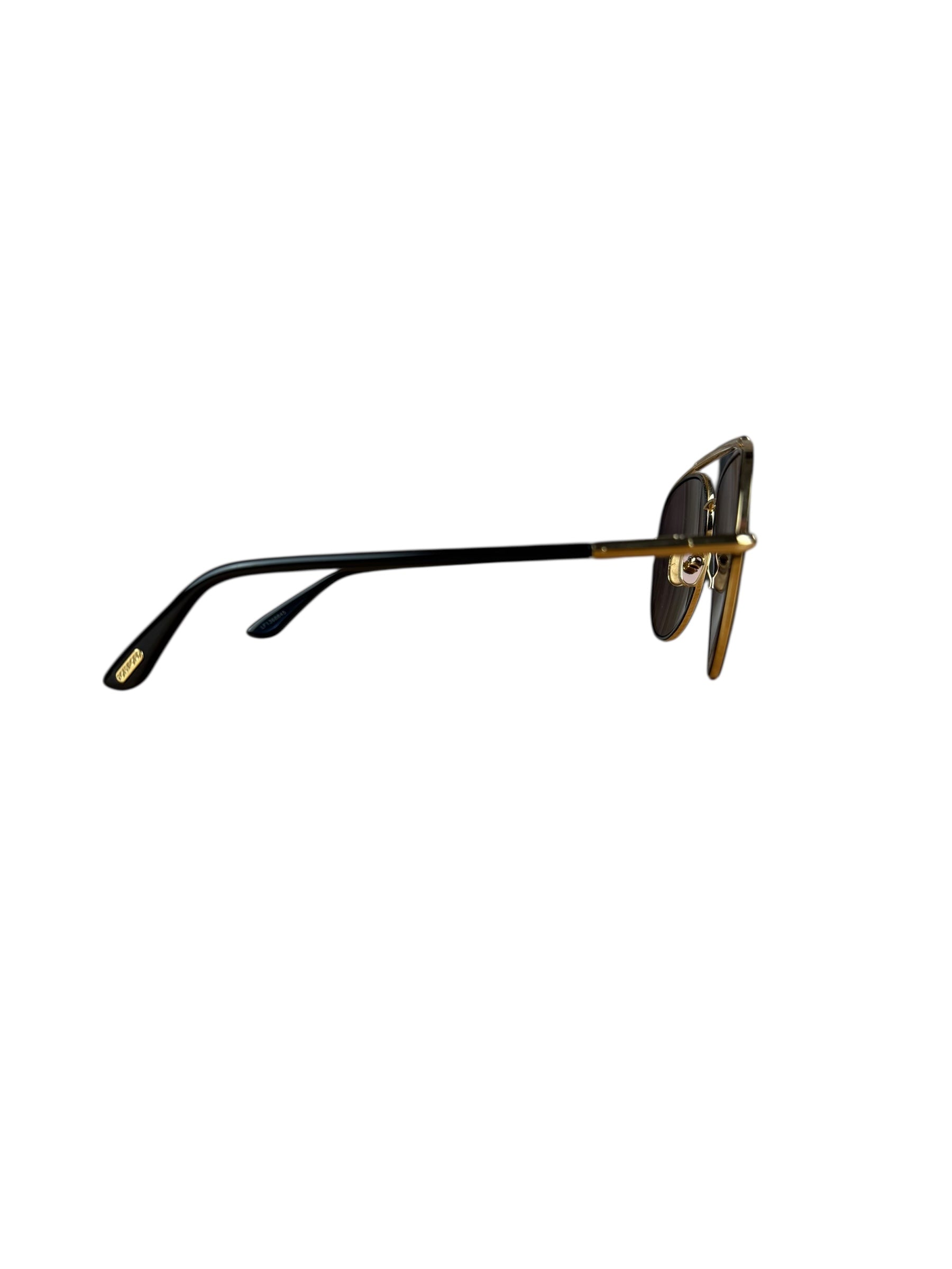 Tom Ford Black/Gold Brow Frame Aviatior Sunglasses
