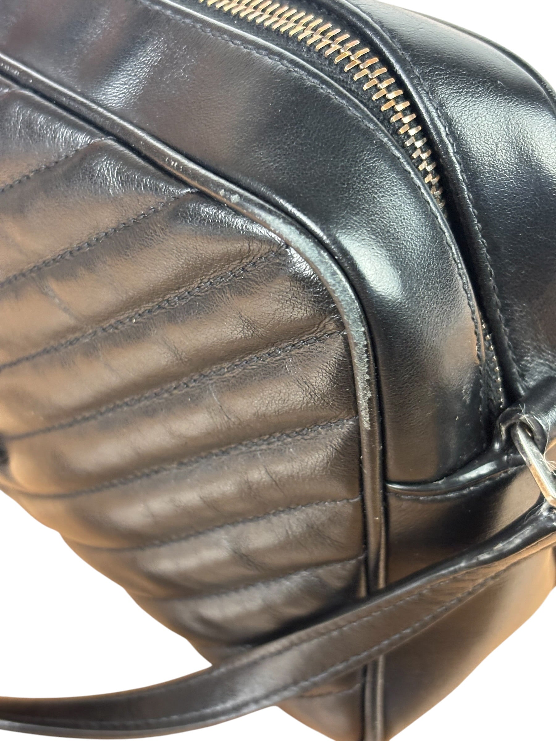 Yves Saint Laurent Black Leather Lou Camera Bag