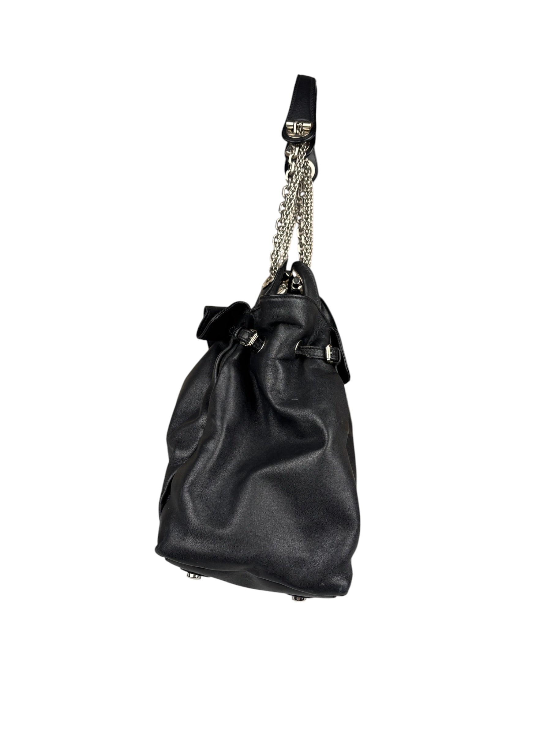 Christian Dior Vintage Black Leather Le Trente Shoulder Bag