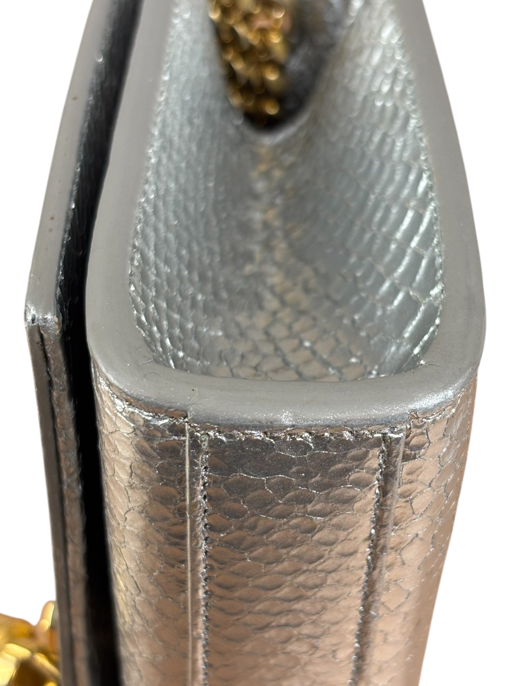 Yves Saint Laurent Metallic Silver Leather Kate Small Tassel Shoulder Bag