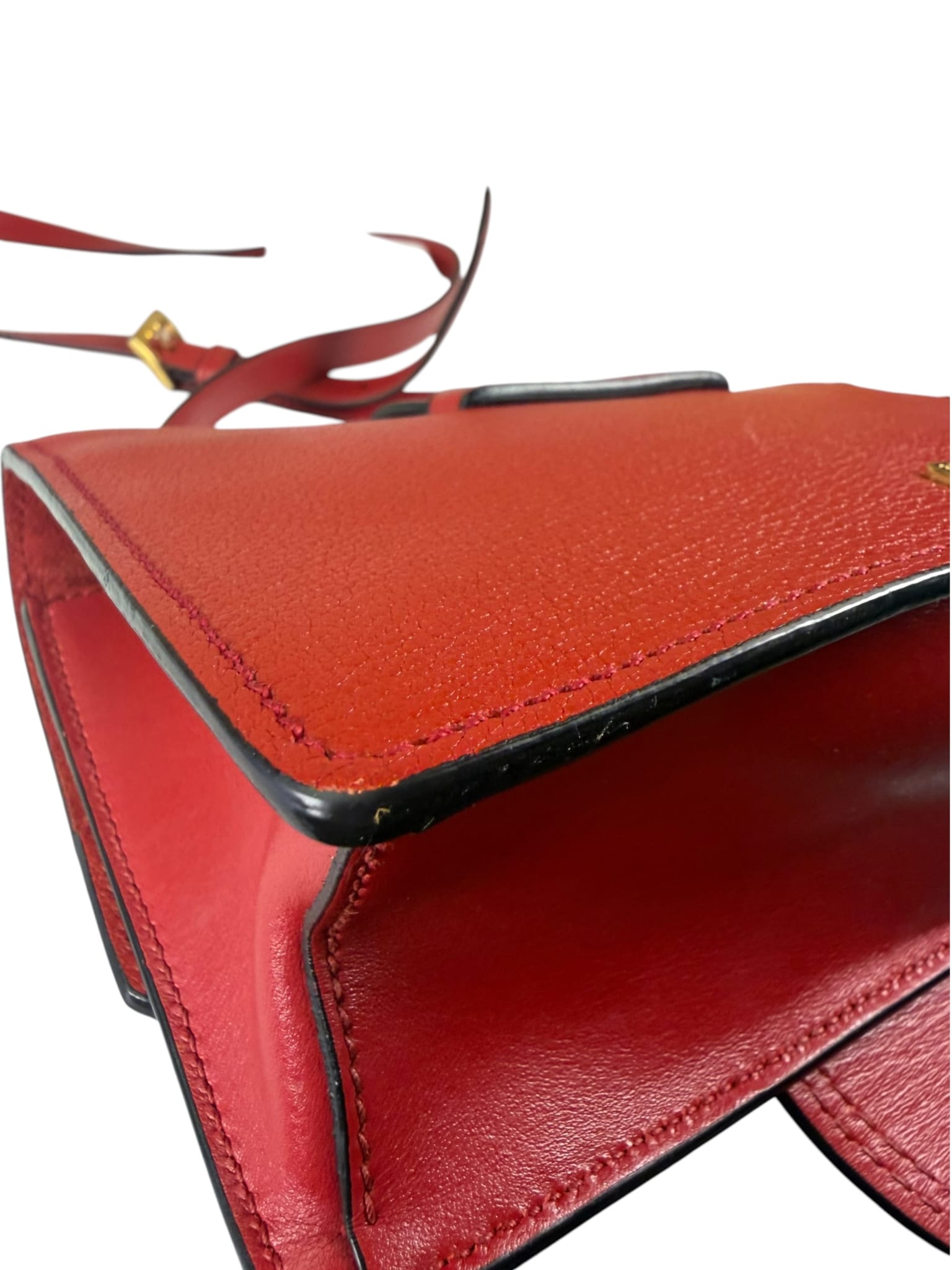 Miu Miu Red Leather Lady Jeweled Flap Bag