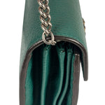 Gucci Green Leather Crystal Embellished Dionysus Chain Bag