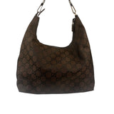 Gucci GG Monogram Brown Nylon Hobo Bag
