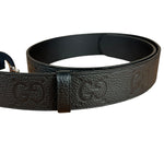 Gucci Black Monogram GG Belt