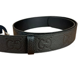 Gucci Black Monogram GG Belt