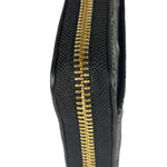 Coach Black Patent Leather Canvas Signature Zip-Around Long Wallet