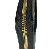 Coach Black Patent Leather Canvas Signature Zip-Around Long Wallet