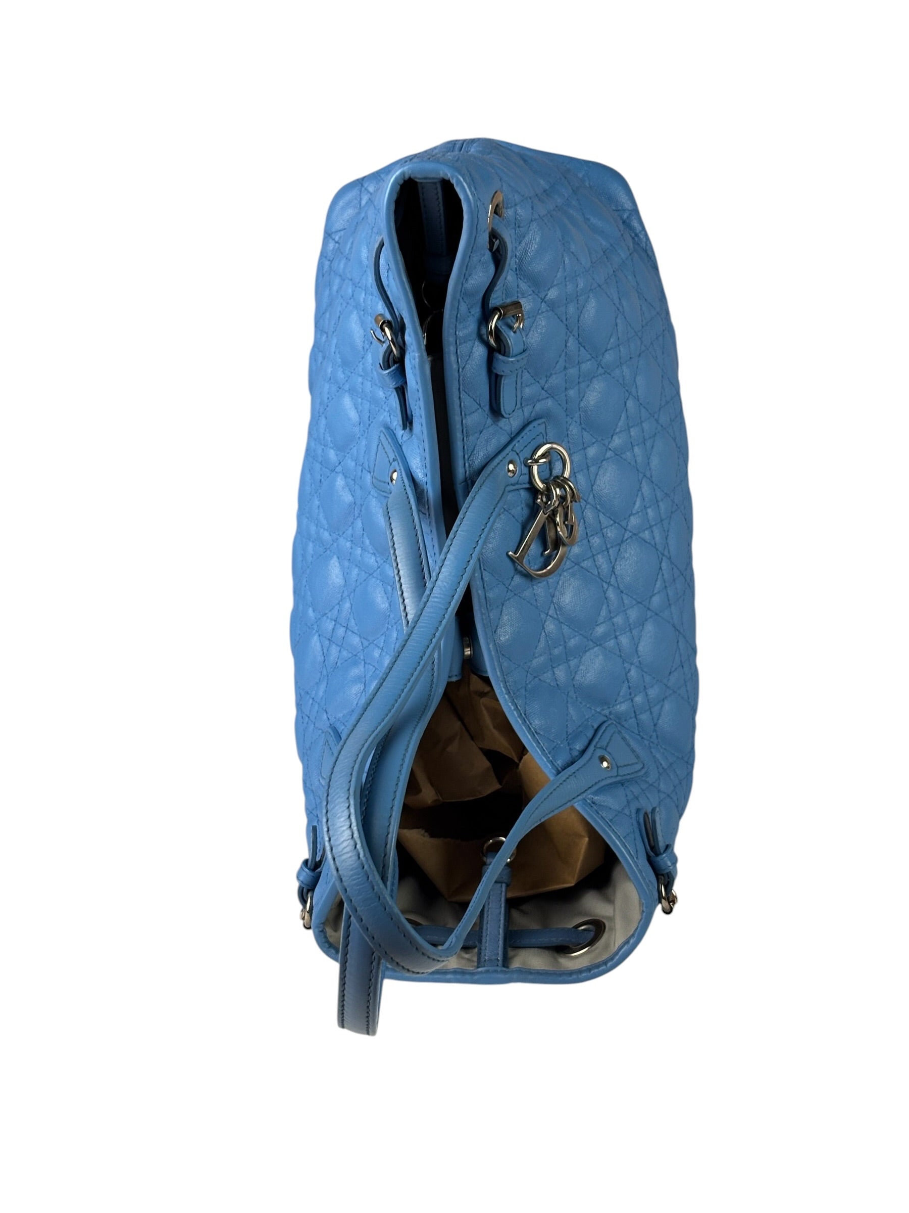 Christian Dior Blue Leather Panarea Tote