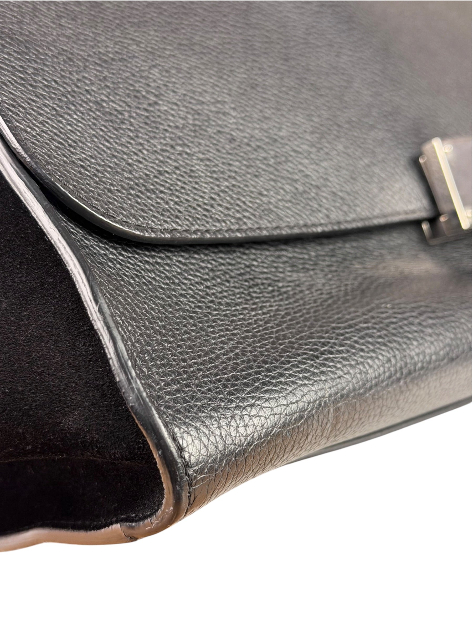 Celine Black Leather/Suede Trapeze Medium Handbag