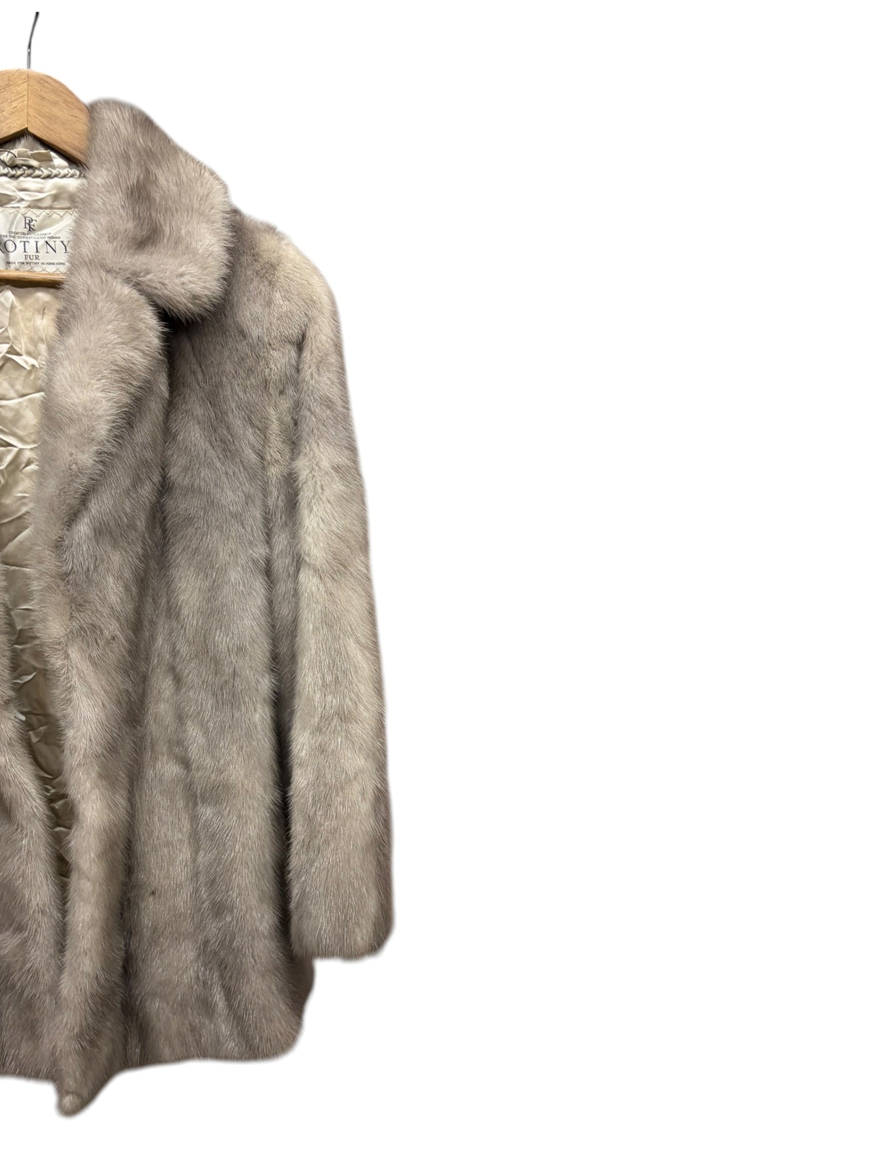 Vintage Rotiny Light Grey Mink Fur Coat
