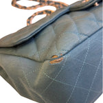 Chanel Teal Blue Jersey Large Flap Bag 2009