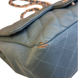 Chanel Teal Blue Jersey Large Flap Bag 2009