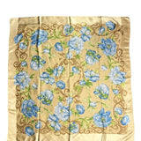 Christian Dior Beige/Blue Floral Silk Scarf