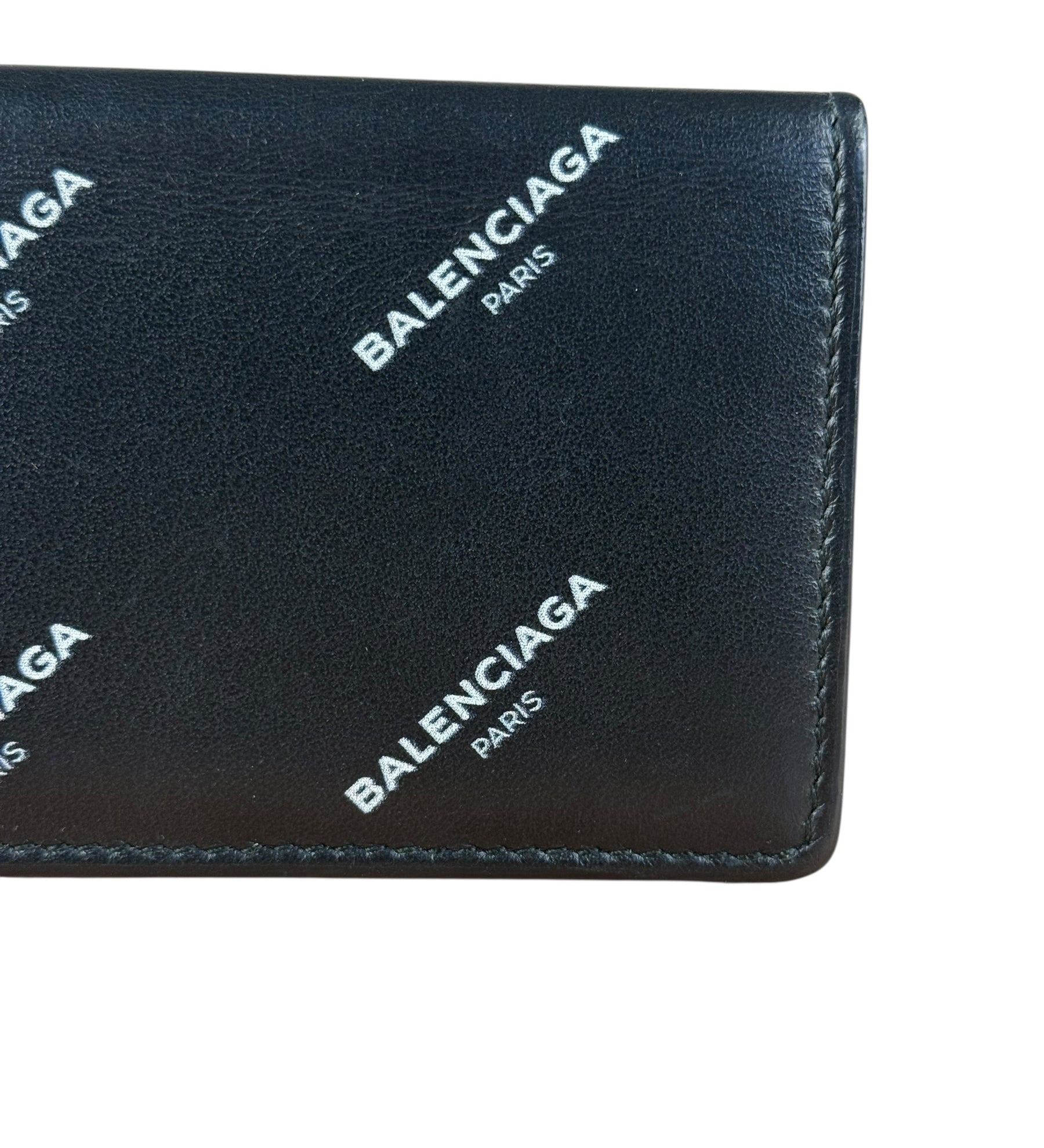 Balenciaga All Over Logo Compact Wallet