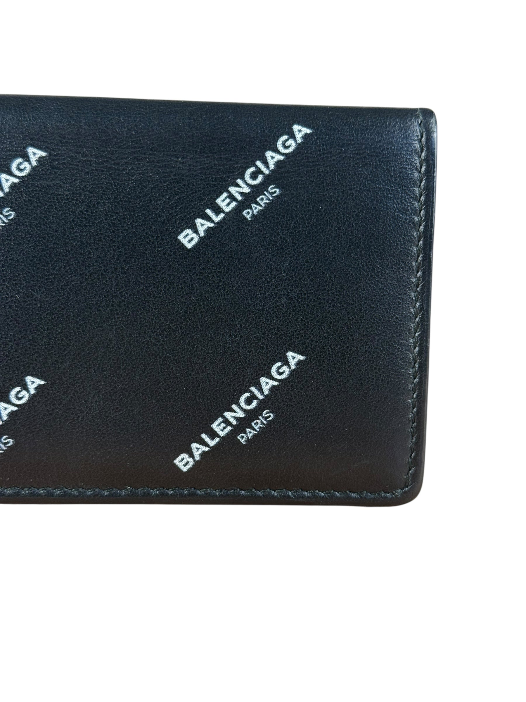 Balenciaga All Over Logo Compact Wallet