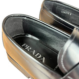 Prada Black Leather Triangle Logo Loafers