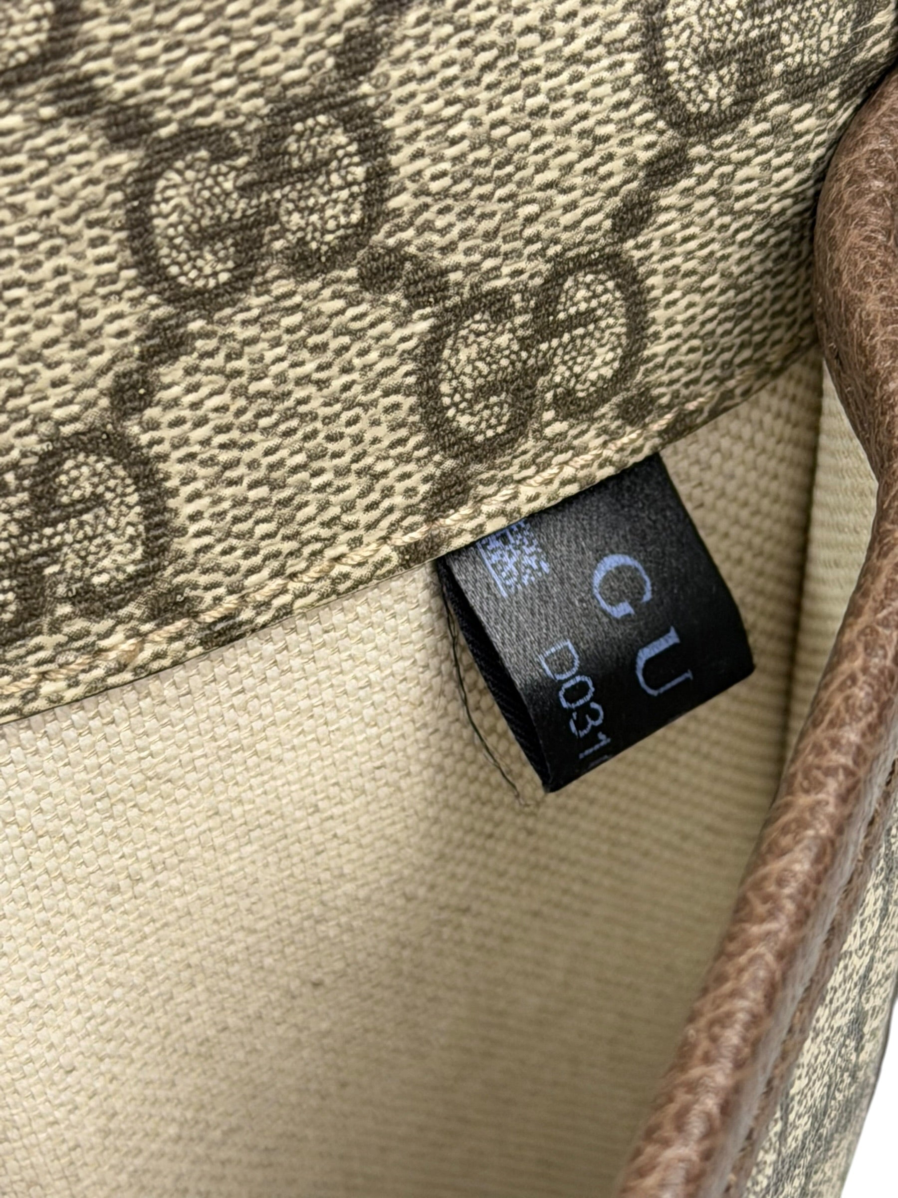 Gucci Vintage Brown Leather Trim Neo Supreme Belt Bag
