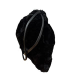 Fendi Black Faux Fur/Leather Trim Pouch