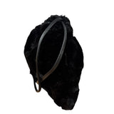 Fendi Black Faux Fur/Leather Trim Pouch