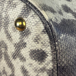 Gucci Cream/Grey Python-Embossed Horsebit Bright Bit Tote