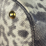 Gucci Cream/Grey Python-Embossed Horsebit Bright Bit Tote