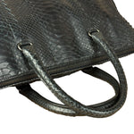 Bottega Veneta Black Snake Leather Brief Case
