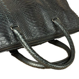 Bottega Veneta Black Snake Leather Brief Case