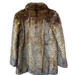 Vintage Brown Chevron Mink Fur Coat