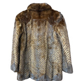 Vintage Brown Chevron Mink Fur Coat