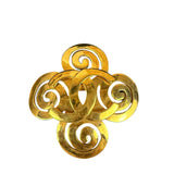 Chanel Vintage Spring Swirl/Sprial Cross Cc Brooch 95P 1995