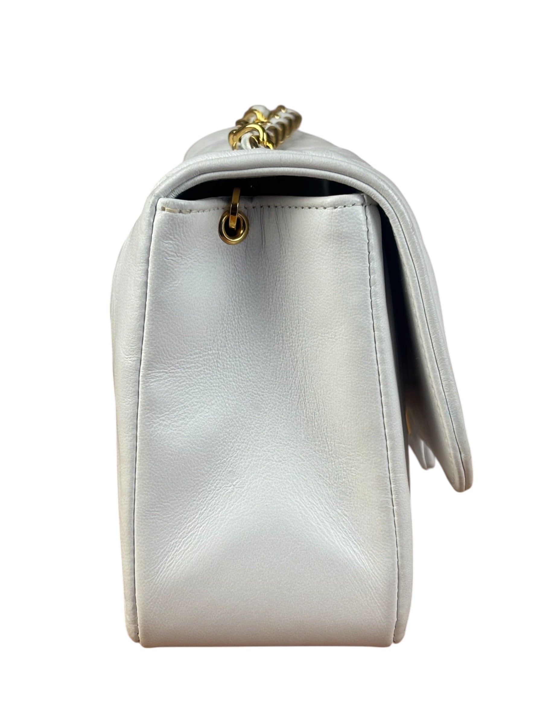 Chanel White Lambskin Diana Bijoux Flap 1992